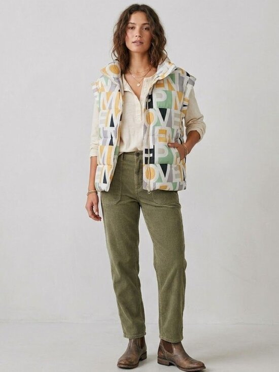 Free People Jackets & Blazers - Free People Puffer Vest With Movement Print Size S-XL  - PrimaLoft Insulation